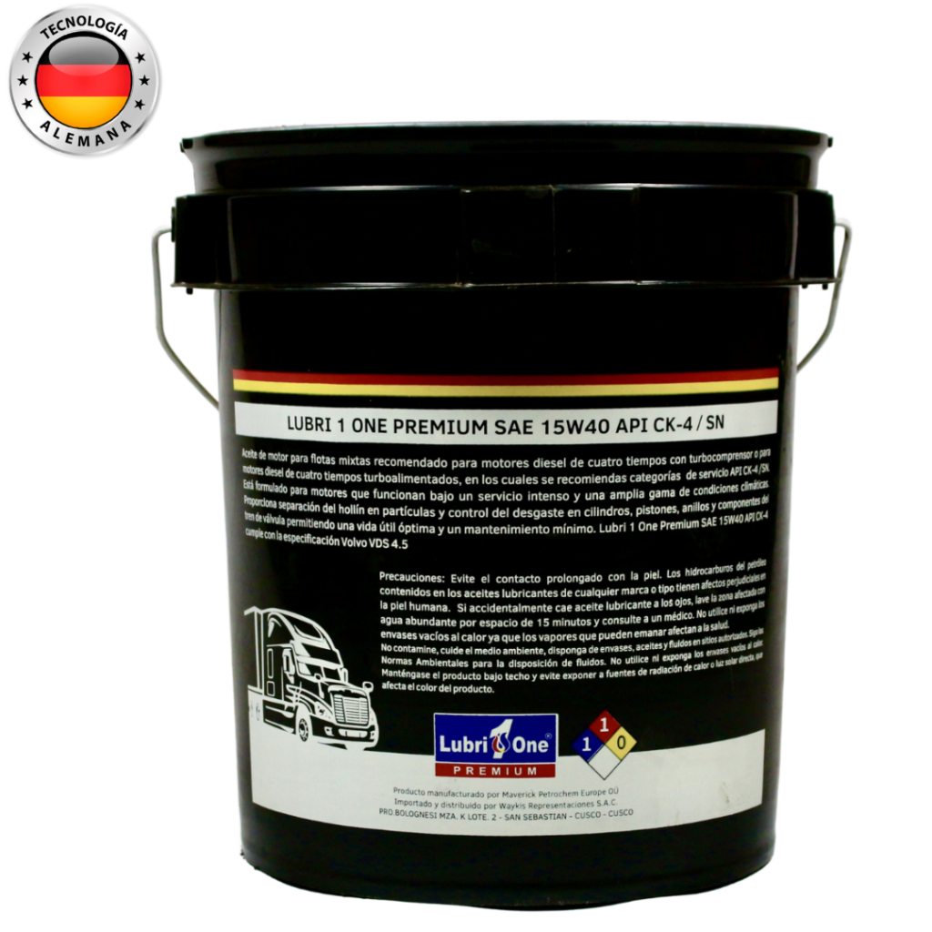 SAE 15W-40 API CK4SN Lubri 1 One Premium (2)