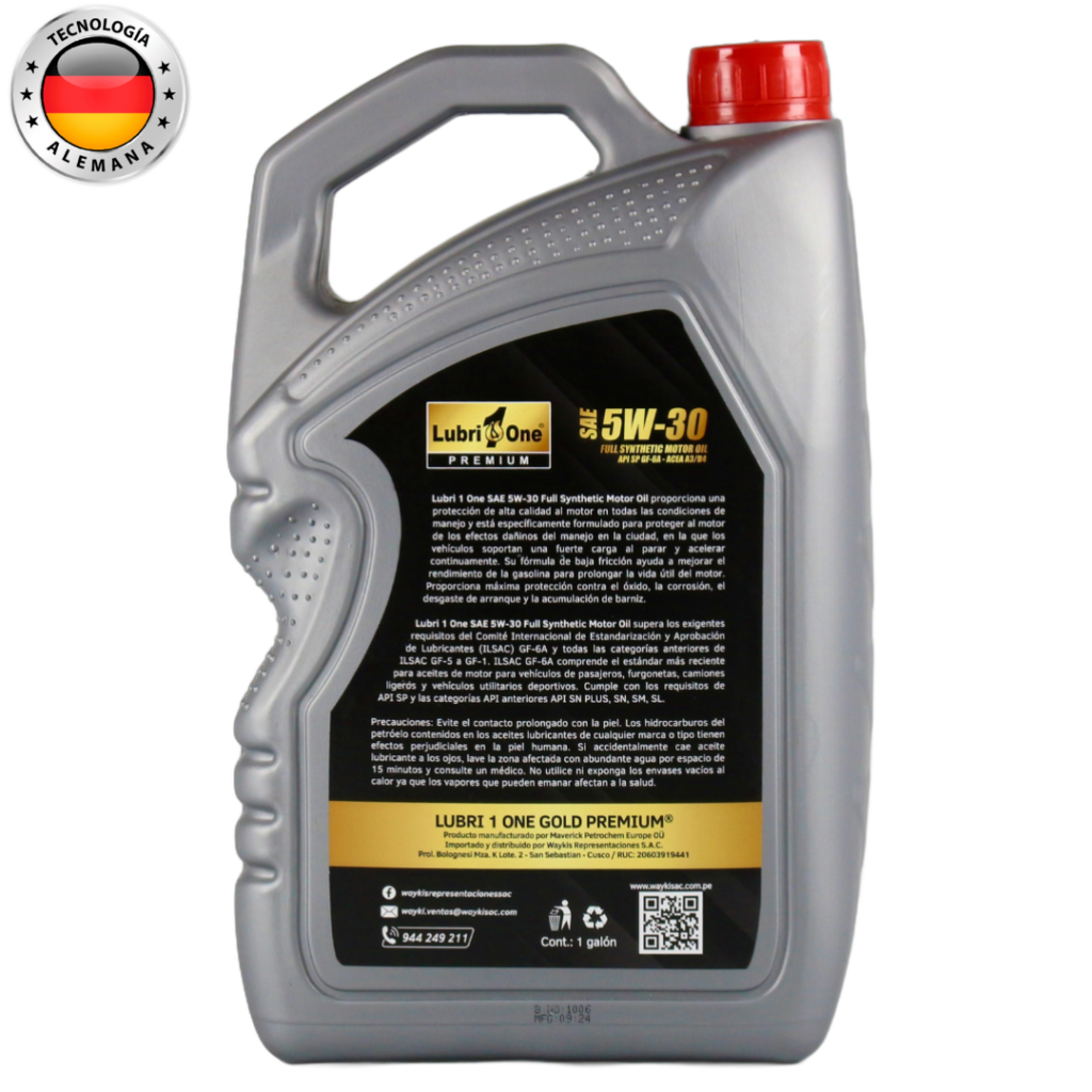 SAE 5W-30 Full Sintético - Lubri1One 2